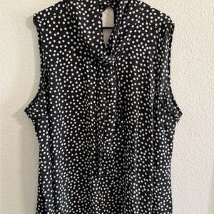 Torrid Black and White Polka Dot Blouse